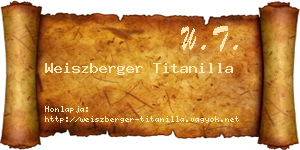 Weiszberger Titanilla névjegykártya